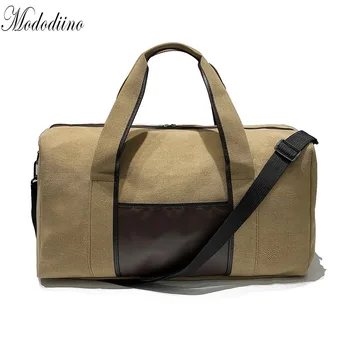 

Mododiino Canvas Travel Bag Women Casual Handbag Large Capacity Travel Foldable Duffel Bag Hand Luggage Shoulder Bag Tote DV1303