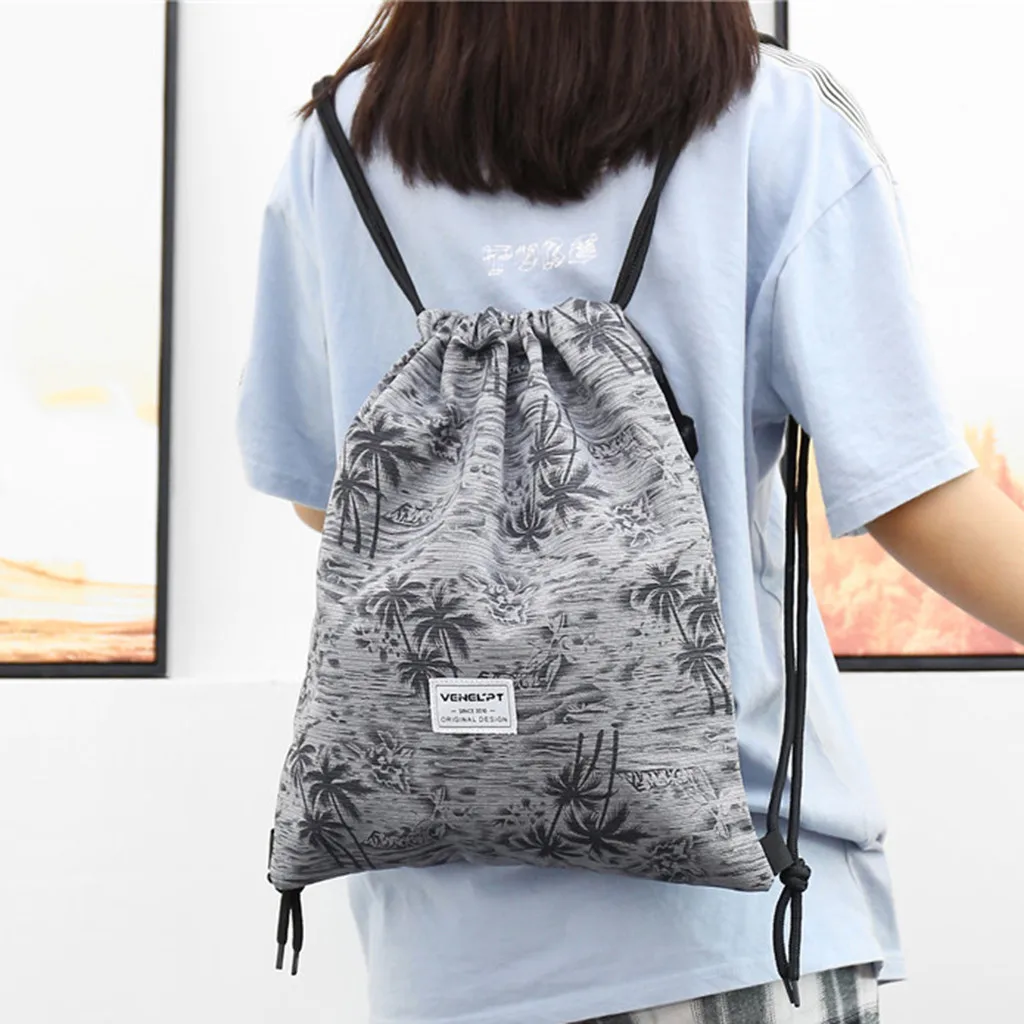 Модный повседневный Женский легкий складной рюкзак унисекс комплект веревок спортивные школьные сумки дорожные пляжные сумки повседневные сумки на плечо# D