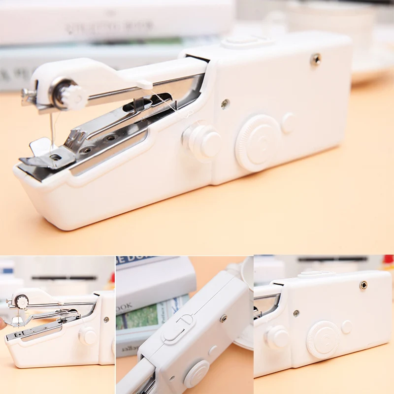Portable Household Mini Hand Sewing Machine Quick Stitch Sew Needlework Cordless Clothes Fabrics Electronic Sewing Machine