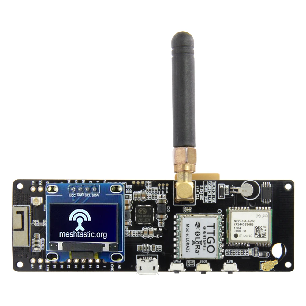 Официальный TTGO Meshtastic T Beam V1.1 ESP32 433/868/915/923 МГц WiFi Bluetooth GPS NEO 6M SMA 18650 Держатель