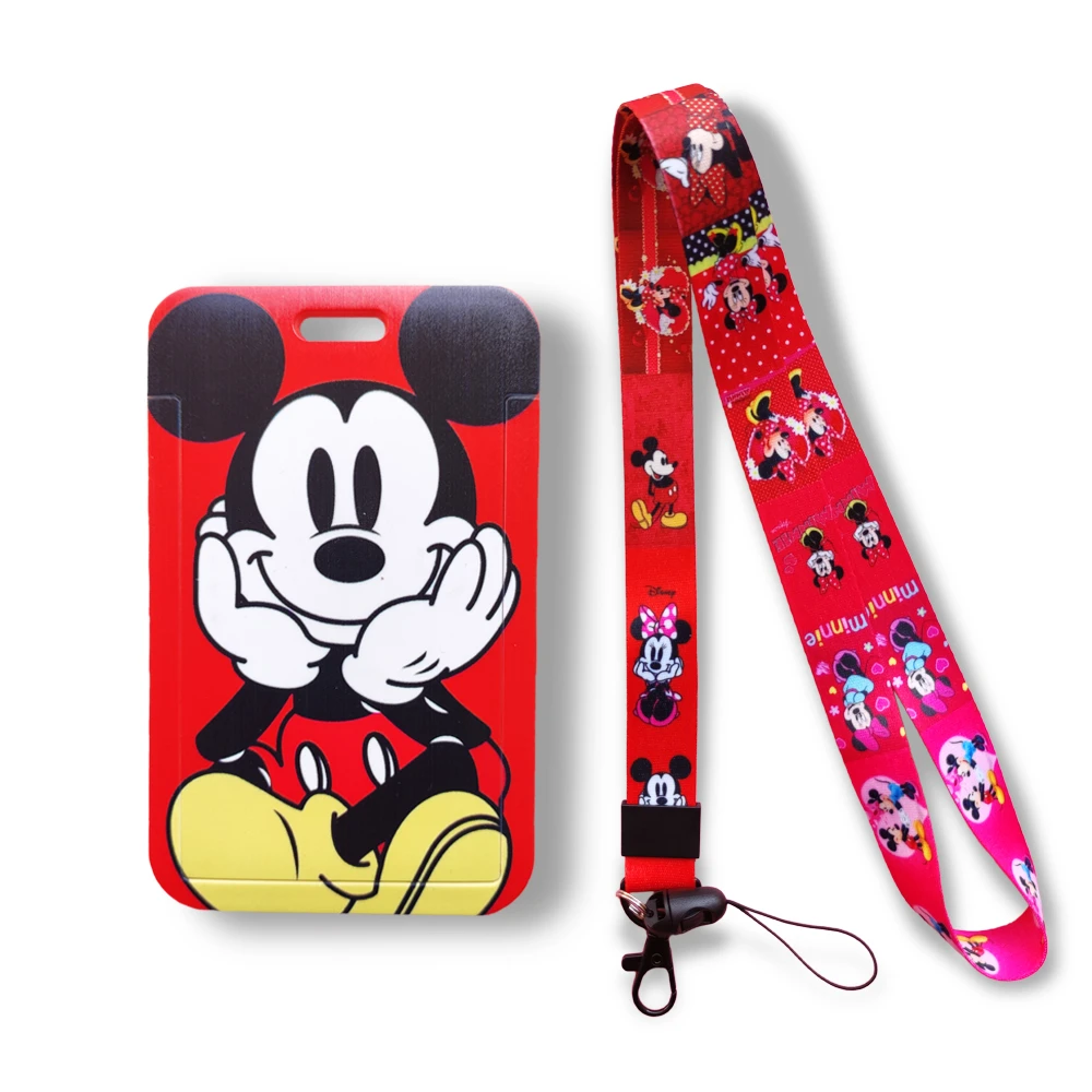 Disney Mickey Minnie Mouse Lanyard ID Card Cover Badge Holder Cartoon Neck  Strap DIY Keychain Key Rings|Card & ID Holders| - AliExpress
