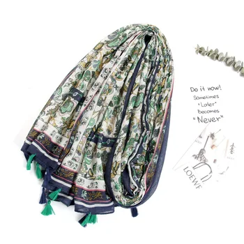 

silk Scarf Women Summer Beach Towel National Style Green Color Printed Shawl Seaside Protection scarves chiffon hijab poncho