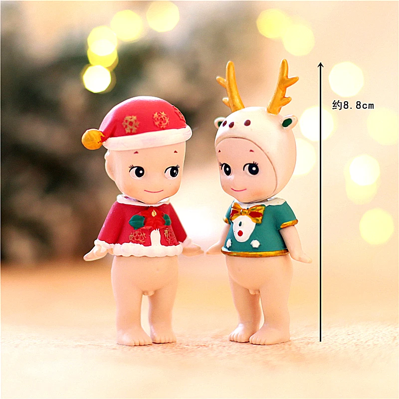 Merry Christmas Cake Topper for Kid Baby Shower Party Baking Decor Flower Leaves Deer Tree Dessert Supplies Love gifts - Цвет: 2pc babies set