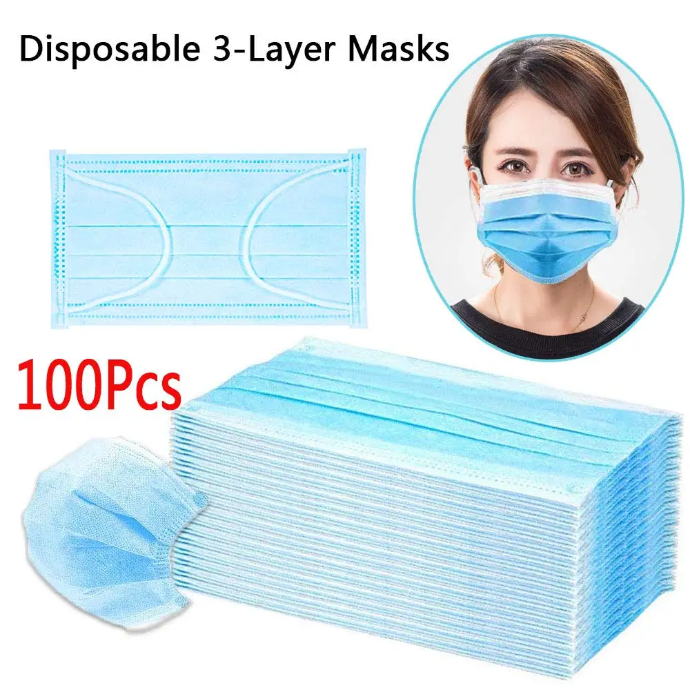 

Disposable Face Masks 3-Layer Breathable Comfortable Masks with Earloop Anti Dust Breathable Disposable Earloop Mouth Face Mask
