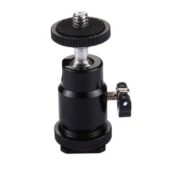 

PULUZ 1/4\" Universal Tripod Screw Head 360 Degree Swivel Mini Ball Head Hot Shoe Mount Adapter for DSLR Camera Accessory Piece