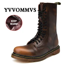 Для мужчин и wo Для мужчин новая зимняя пара ботинки «мартенс» простые и элегантные, для особого случая; нескользящие, модное, повседневное, теплое, мотоциклетные ботинки