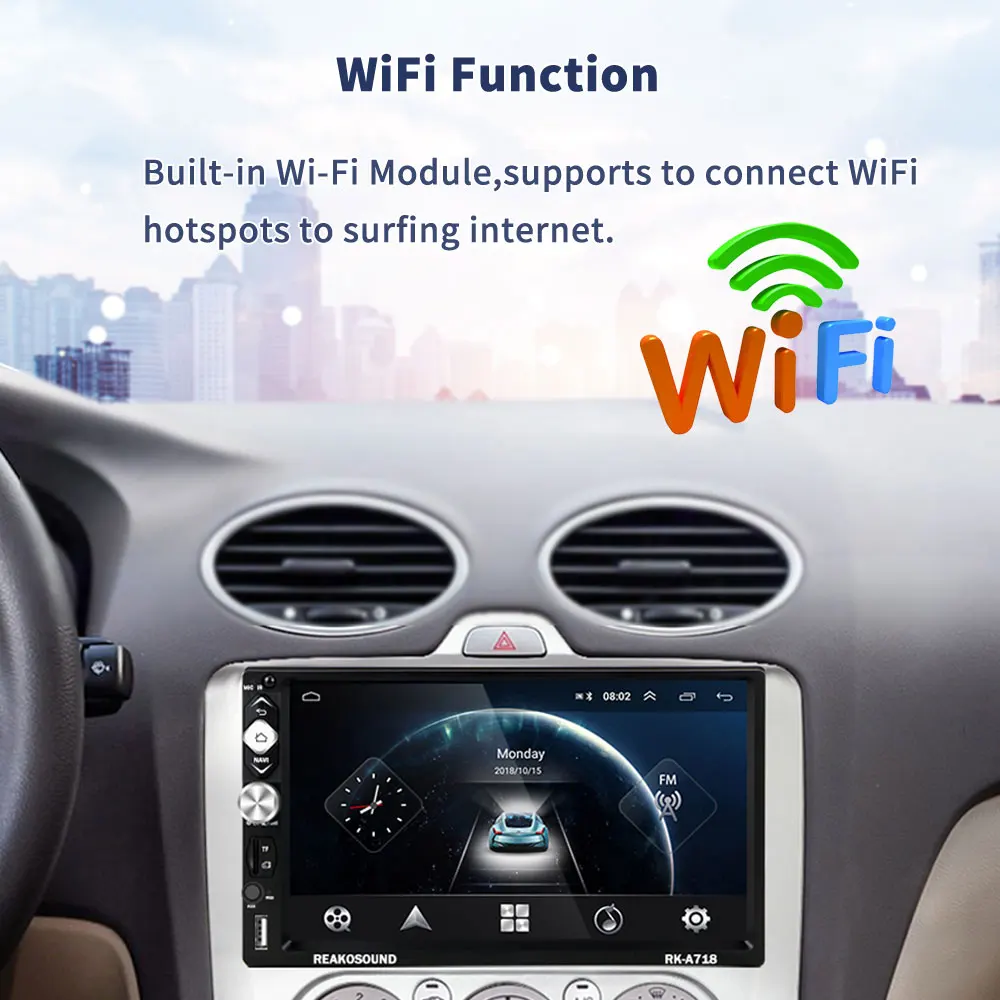 Автомагнитола AMPrime 2 Din на Android 7 дюймовый автомобильный мультимедийный плеер GPS