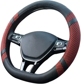 

D Type Vehicle Flat Bottom Car Steering Wheel Cover Diameter 38cm(15") PU Leather Car Steering Wheel Protector D-shape