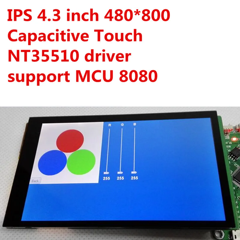 IPS 4 3 дюймовый TFT ЖК модуль с адаптером Базовая плата PCB емкостный тр Сенсорная