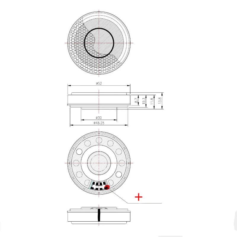 Hifi 50 мультимедийный динамик для наушников Блок для Denon AH-D9200 Nanofiber Free edge 24ohm 105DB наушники Динамик драйвер Запчасти 2 шт