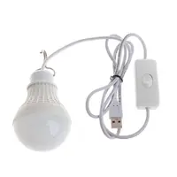 5W 10 LED Energy Saving USB Bulb Light Camping Home Night Lamp with Switch White Light