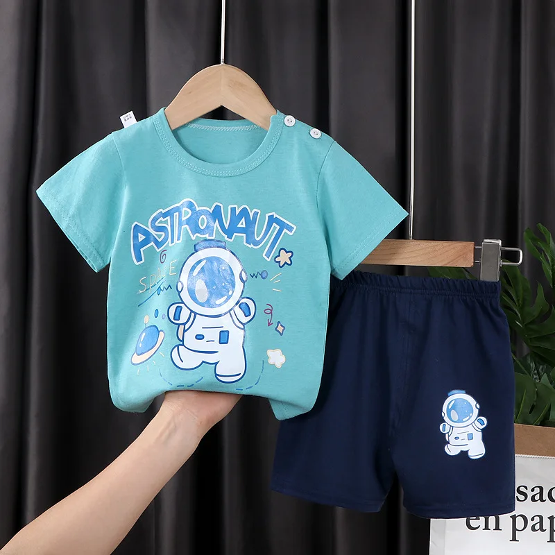New Brand Cotton Baby Sets Leisure Sports Children Boys Girls Short Sleeve T-shirt + Shorts Sets Toddler Kids Clothing