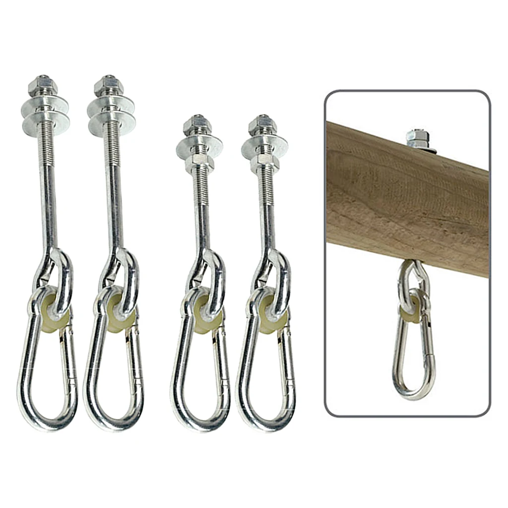 Swing Thread Hook Playset Playground Yoga Seat Safety Locking Ceiling Mount