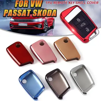 

Fashion TPU Car Key Cover Case Shell For VW for Passat CC B7 B8 for Skoda Superb A7 2016- 2018 Car Auto Remote Replacement Key