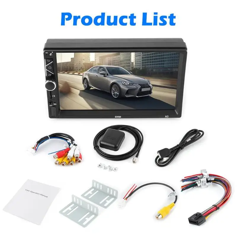 A3 2 DIN 7 inch Touch Screen Android 8.1 Car Multimedia Player head unitStereo GPS BT FM MP5 Player DVD Radio stereo