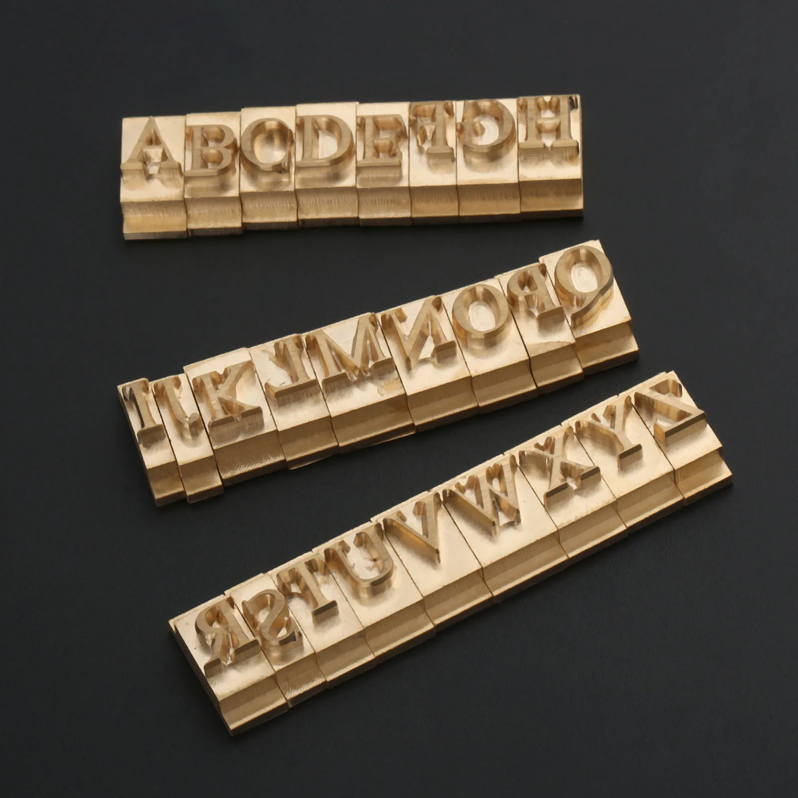 26pcs/set Capital Letters Gold Brass Times New Roman Stamp Molds A-Z Craving Tool Iron Press Stamping Leather Wood Cake Craft