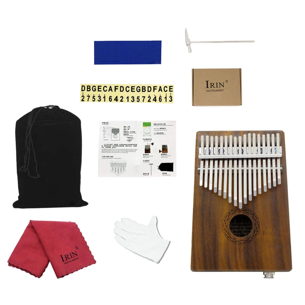 1 Set EQ Electric Kalimba Thumb Piano 17 Keys Mbira Wood Gift for Kids Friends