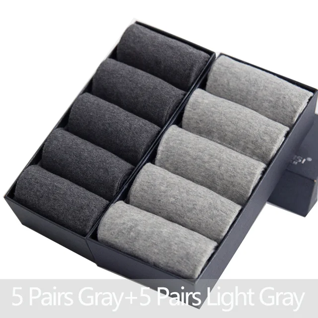 5/10 Pairs/Lot Men's Cotton Socks Plus Size Black Business Men Socks Breathable Spring Summer Autumn for Male Eur Size(39-48) 087-10-11