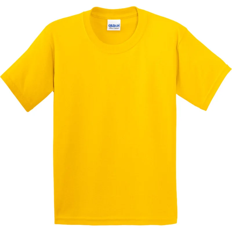Хлопок детские цветные футболки на заказ детские футболки с принтом «сделай сам» Футболки для мальчиков и девочек свяжитесь с продавцом - Цвет: Цвет: желтый