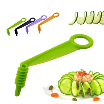 

1pcs Potato Tower Spiral Manual Spiral Screw Slicer Plastic Carrot Cucumber Vegetables Spiral Knife Kitchen Tools