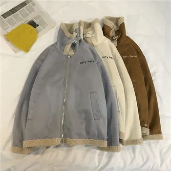 

Winter New Lamb Hair Jacket Men's Warm Thick Fashion Parka Men Casual Lapel Coat Man Wild Loose Cotton Jacket Large Size M-5XL