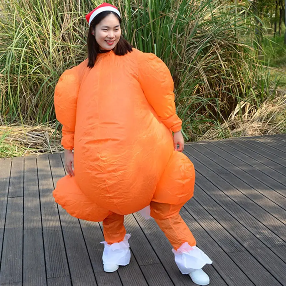 

Thanksgiving Day Inflatable Turkey Shape Costume Jumpsuit Battery Powered DIY Cosplay Photography Props Jumpsuit Party Supplies