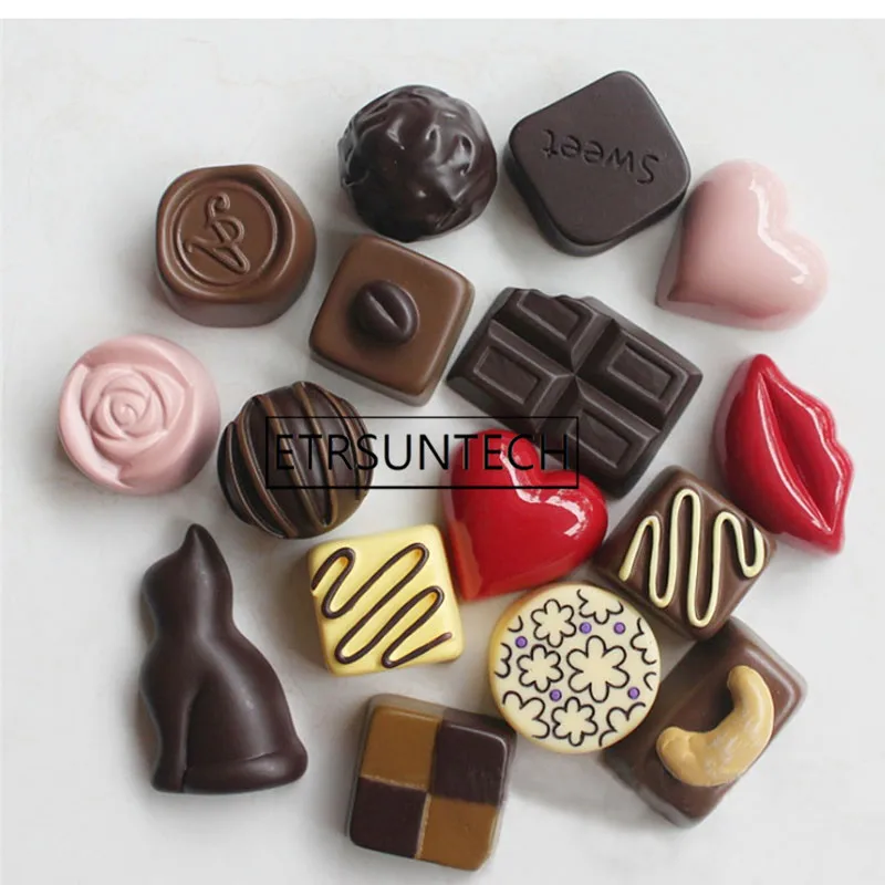 200pcs Simulation Food Chocolate Magnetic Refrigerator Sticker DIY Message Information Fridge Magnet