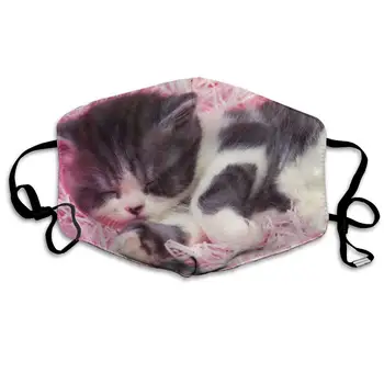 

Face Mask for Daily Dress Up, Cat Anti-dust Mouth-Muffle, Washable Reusable Holiday Half Face Masks for Men and Women with For