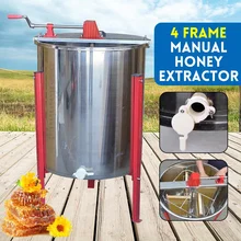 Extracteur de miel manuel 4 cadres en acier inoxydable abeille centrifugeuse extracteur nid d'abeille miel apiculture équipement apiculteur outils