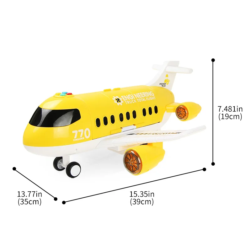 colorful lightening music play 6 alloy toy cars for loading; For early childhood education; Children ages 3-6. Children Toy Airplane with Remove Control Real airplane simulation inertial dynamic 