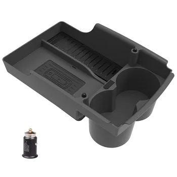 

Model S/X Wireless Charger, QI Wireless Phone Charging Pad Car Center Console Storage Cup Holder for Tesla Model X/S 2017-2019