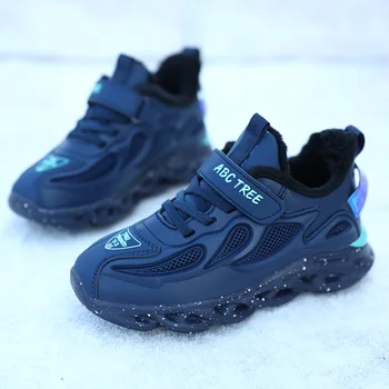 

Winter Warm Boys Sports Shoes Inside Fur Running Shoes Boys Comfortable Running Sneakers Kids Anti Slip Walking Shoes Boy Brand