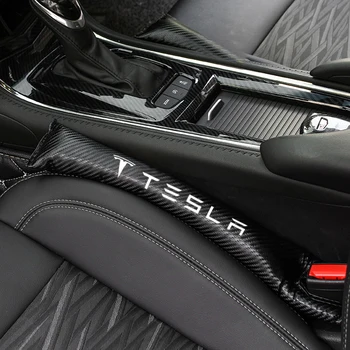 

Car Styling Seat Gap Filler Organizer Leak Proof Pad PU Leather Fit for Tesla MODEL S ROADSTER MODEL X Car Accessories Sticker
