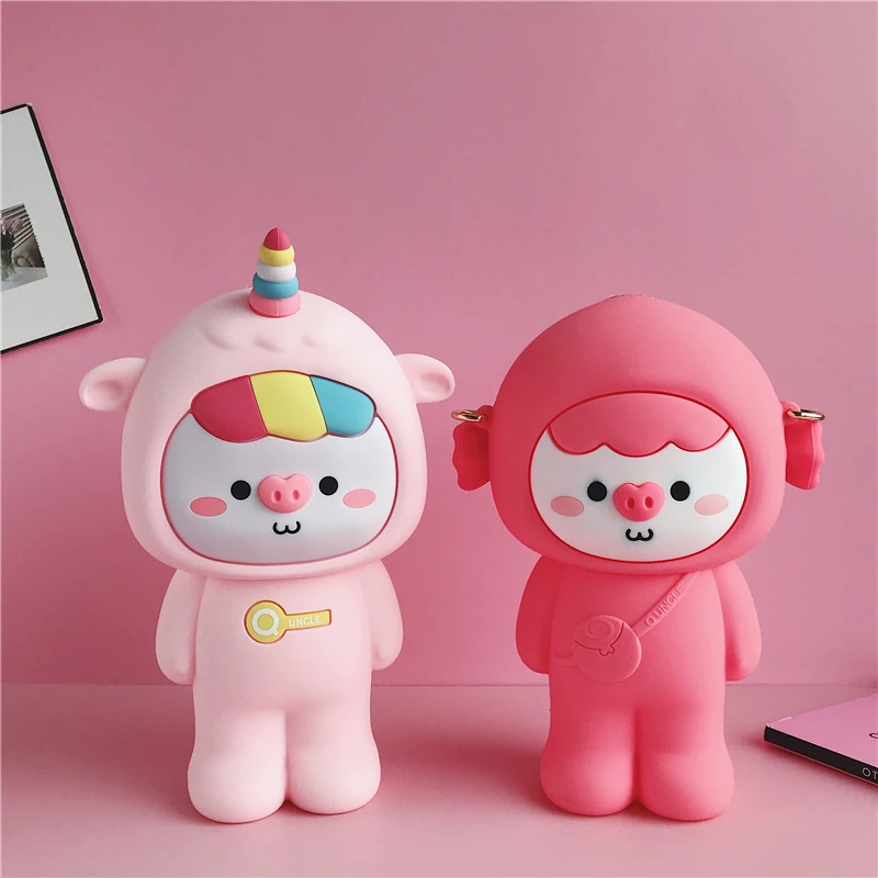 Silicone Kawaii Pencil Cases Multi-functional Stationery Pen Bags Pencil Box School Supplies Cosmetic Bags Makeup Bags