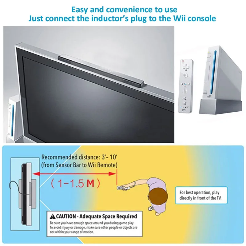 HDE Проводной инфракрасный датчик бар приемник сигнала для Nintendo Wii / U|Запасные