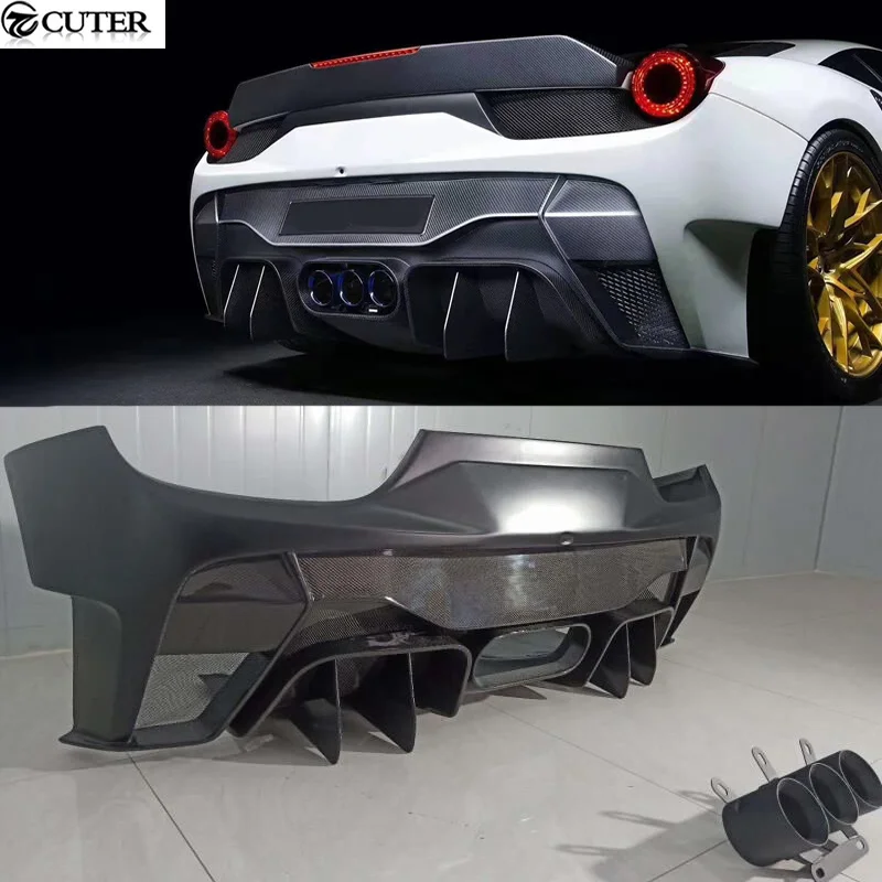 

458 v Style Carbon Fiber Fiber Glass Rear Bumper for Ferrari 458 v Style Car Body Kit
