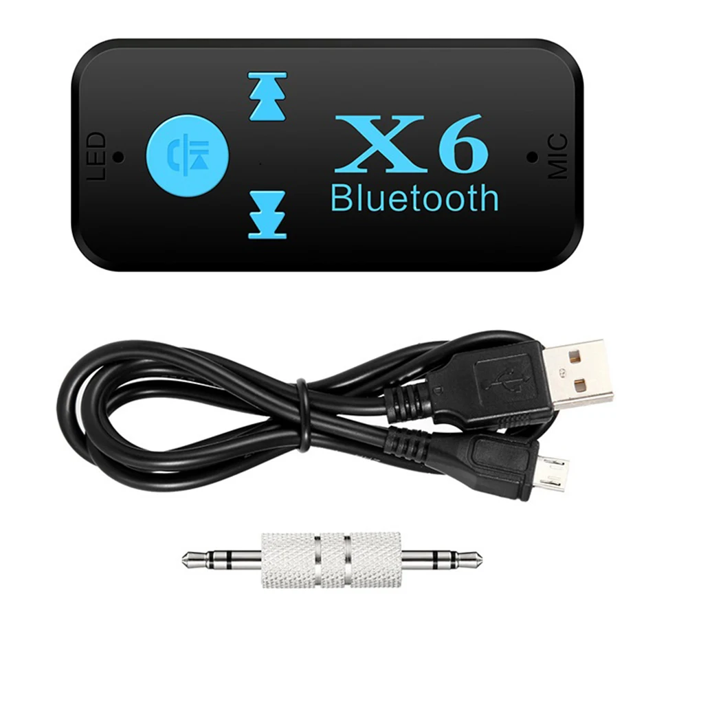 AUX аудио MP3 музыка Bluetooth приемник автомобильный комплект беспроводной громкой связи динамик наушники адаптер для мобильного телефона - Цвет: Черный