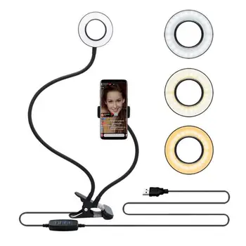 

Cell Phone Mobile Holder Photo Studio Selfie LED Ring Light for Youtube Live Stream Portable Makeup Stand