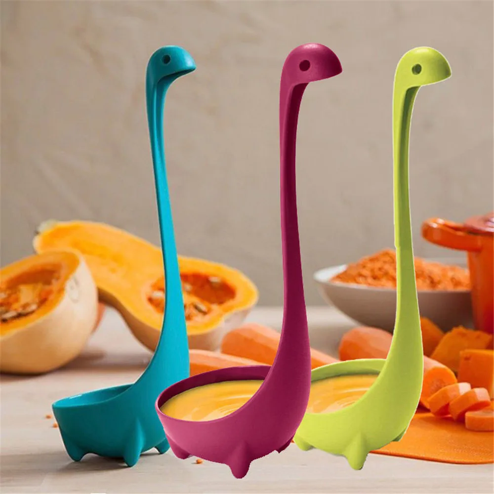 3 PCS Kitchen Supplies Dinosaur Spoons Soup Loch Ness Ladle Long Handle Spoon