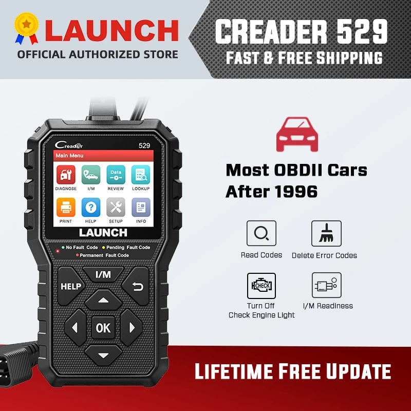 LAUNCH CR529 obd2 автомобильный диагностический сканер инструмент проверьте светильник