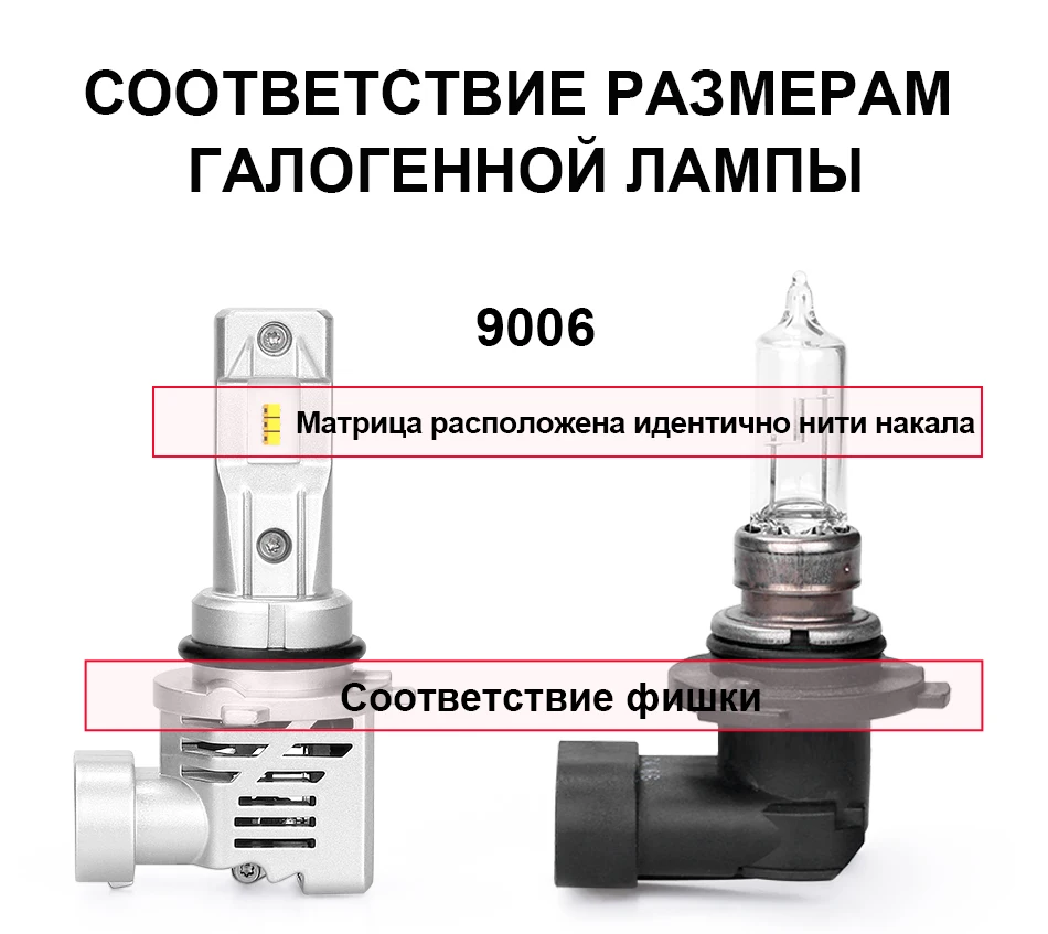 CARLitek With Lumileds Luxeon ZES chips H4 h7 led bulb h11 6000k Bulb H8 H9 9005 HB3 9006 HB4 Lamp mini size Light car headlight