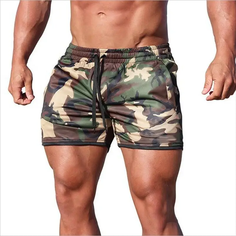 Camouflage Летние Новые шорты для фитнеса, Модные дышащие быстросохнущие спортивные шорты для бодибилдинга, шорты для бега, облегающие шорты, камуфляжные - Цвет: Camouflage