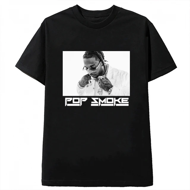 Pop Smoke Fashion Black Tee Hip Hop 
