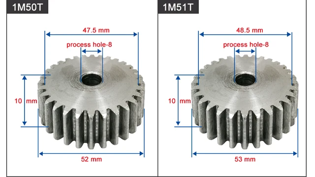 Ingranaggio 45# 10-150 Denti Ingranaggio A Molla In Acciaio 45# - 10-150 Denti, Foro 4-25 Mm, Per Motori Passo Passo Ingranaggio Carbon Steel - Foto 7