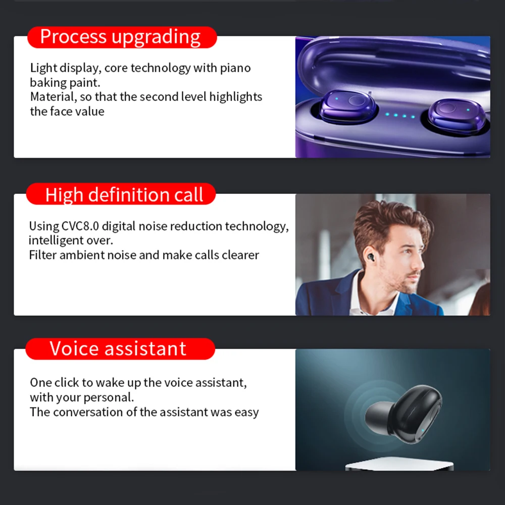 G5S, 3500 мА/ч, внешний аккумулятор, наушники, Bluetooth, беспроводные, спортивные, в ухо, TWS, игровая гарнитура, шум, наушники с микрофоном для IPhone, Xiaomi
