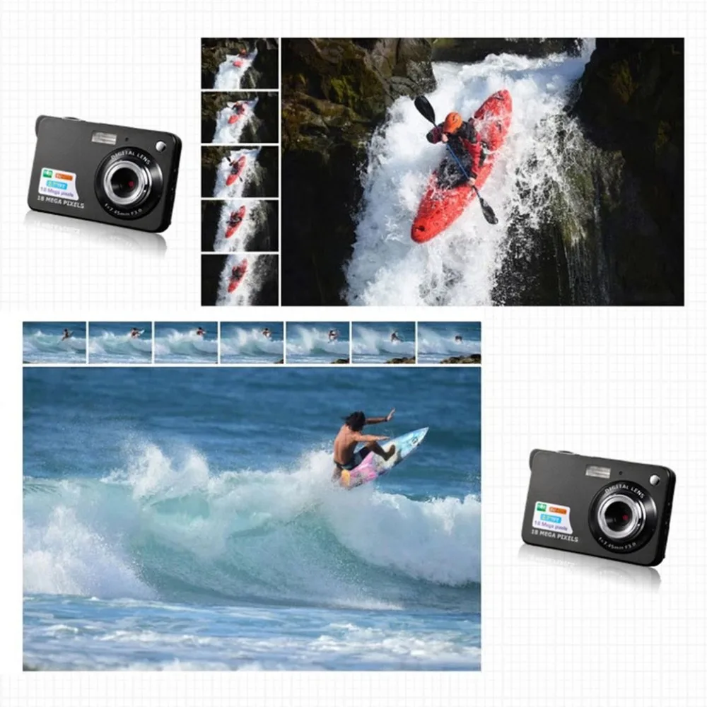 DC530 2.7'' TFT LCD Digital Camera HD 720P 18MP Digital Video Camera Camcorder with 8X Digital Zoom Anti-shake 5MP CMOS Sensor