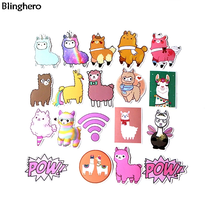 10 компл./лот Blinghero наклейки Alpaca 17 шт./компл. Kawaii Канцтовары Мультяшные наклейки на холодильник детские наклейки BH0121