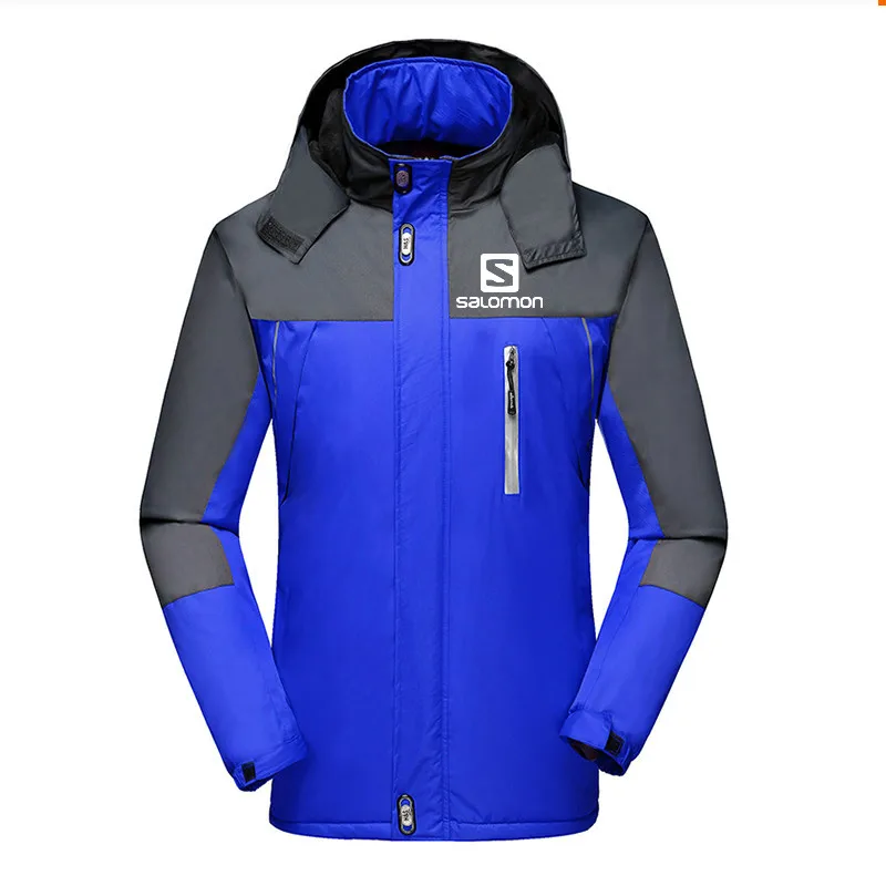 

Men's Jackets Waterproof Spring Salomon Printed Hooded Coats Men Women Outerwear Salomon Solid Casual Brand Male Clothing