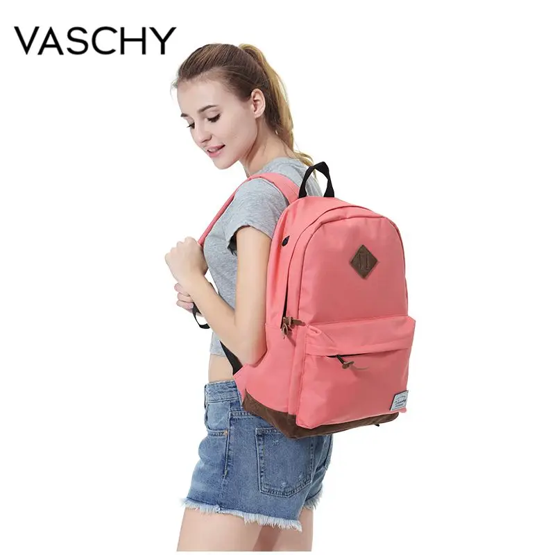  Backpack for Men and Women VASCHY Unisex Classic Water Resistant Rucksack School Backpack 15.6Inch 