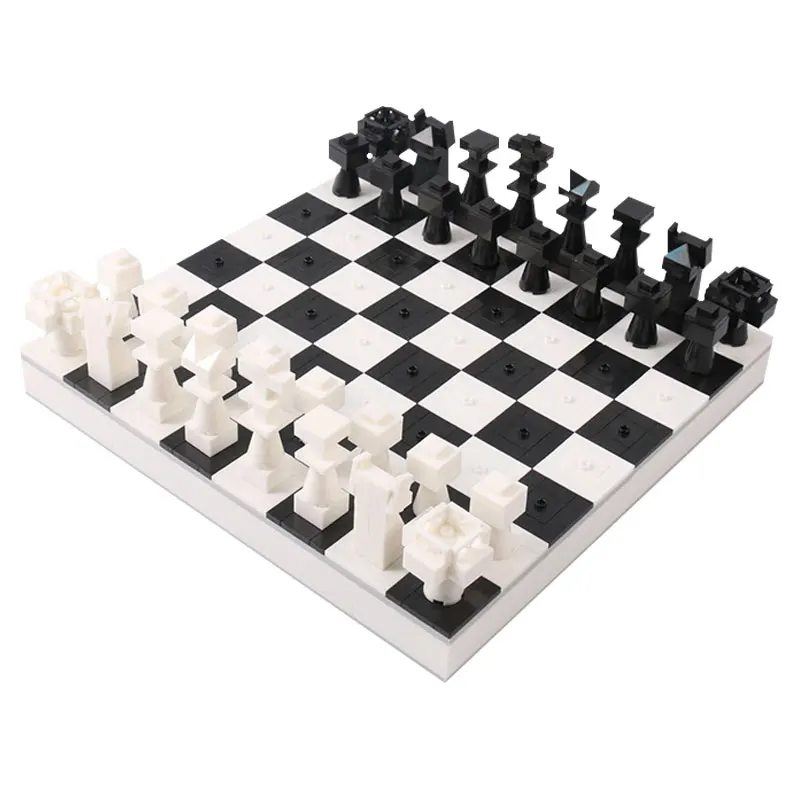 Legoing Creator MOC International Chess Black And White Chess Pieces Competitive Sports Building Blocks Toy For Children Legoing